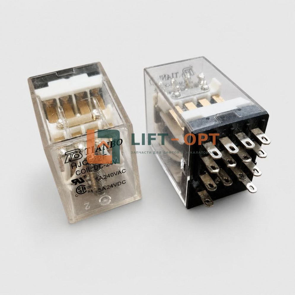 Реле промежуточное COIL DC-24V HJQ-22F-4Z 5A 24VDC TIANBO